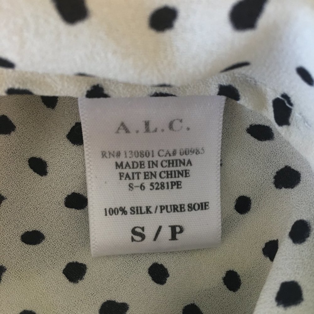 A.L.C. Cream With Black Irregular Dots, Collar Sn… - image 3